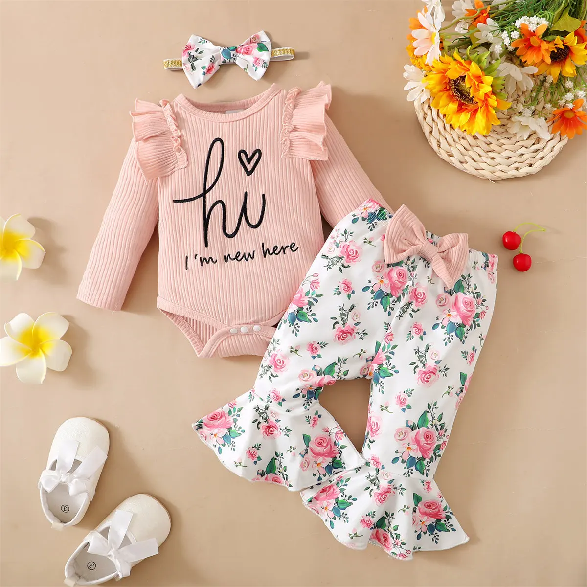 Newborn Infant Baby Girls Clothes Set Long Sleeve Ruffles Romper+ Pants+ Headband 3pcs Outfit Suit Spring Autumn Playsuit 0-24M
Newborn Infant Baby Girls Clothes Set Long Sleeve Ruffles Romper+ Pants+ Headband 3pcs Outfit Suit Spring Autumn Playsuit 0-24M