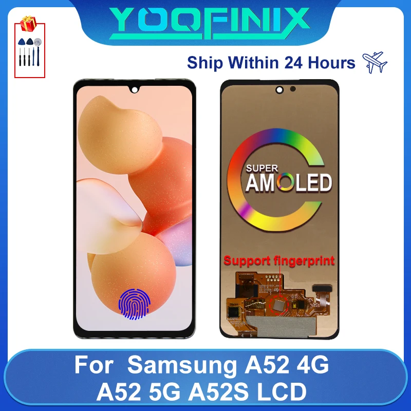 Super AMOLED для Samsung Galaxy A52 5G LCD A52s SM-A526B дисплей с сенсорным экраном 4G SM-A525F/DS части |