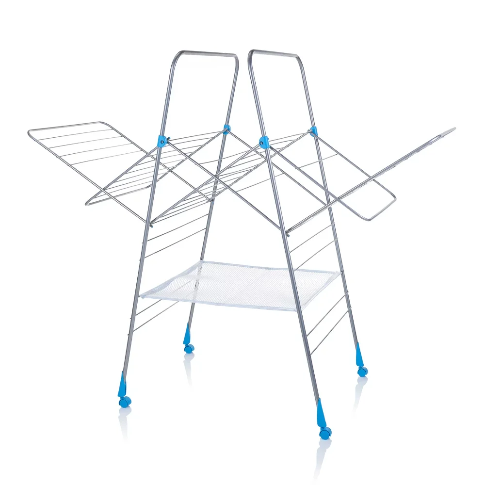 Homecare Multi Metal Clothes Drying Rack, Silver and Blue
Homecare Multi Metal Clothes Drying Rack, Silver and Blue