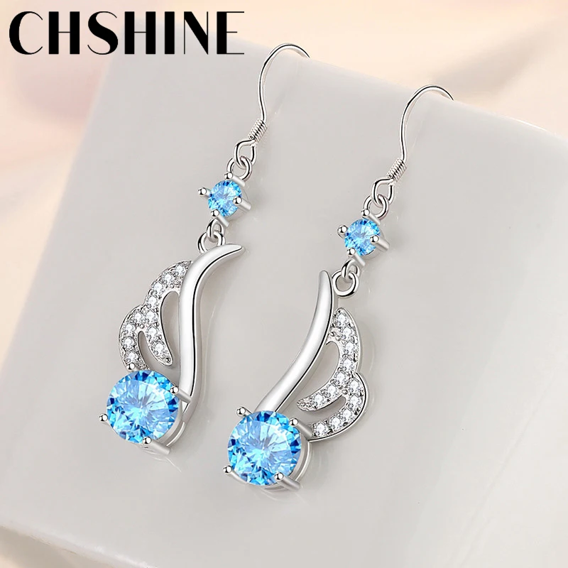 CHSHINE 925 Sterling Silver Angel Wings Blue Zircon Earrings For Women Wedding Party Fashion Jewelry
CHSHINE 925 Sterling Silver Angel Wings Blue Zircon Earrings For Women Wedding Party Fashion Jewelry