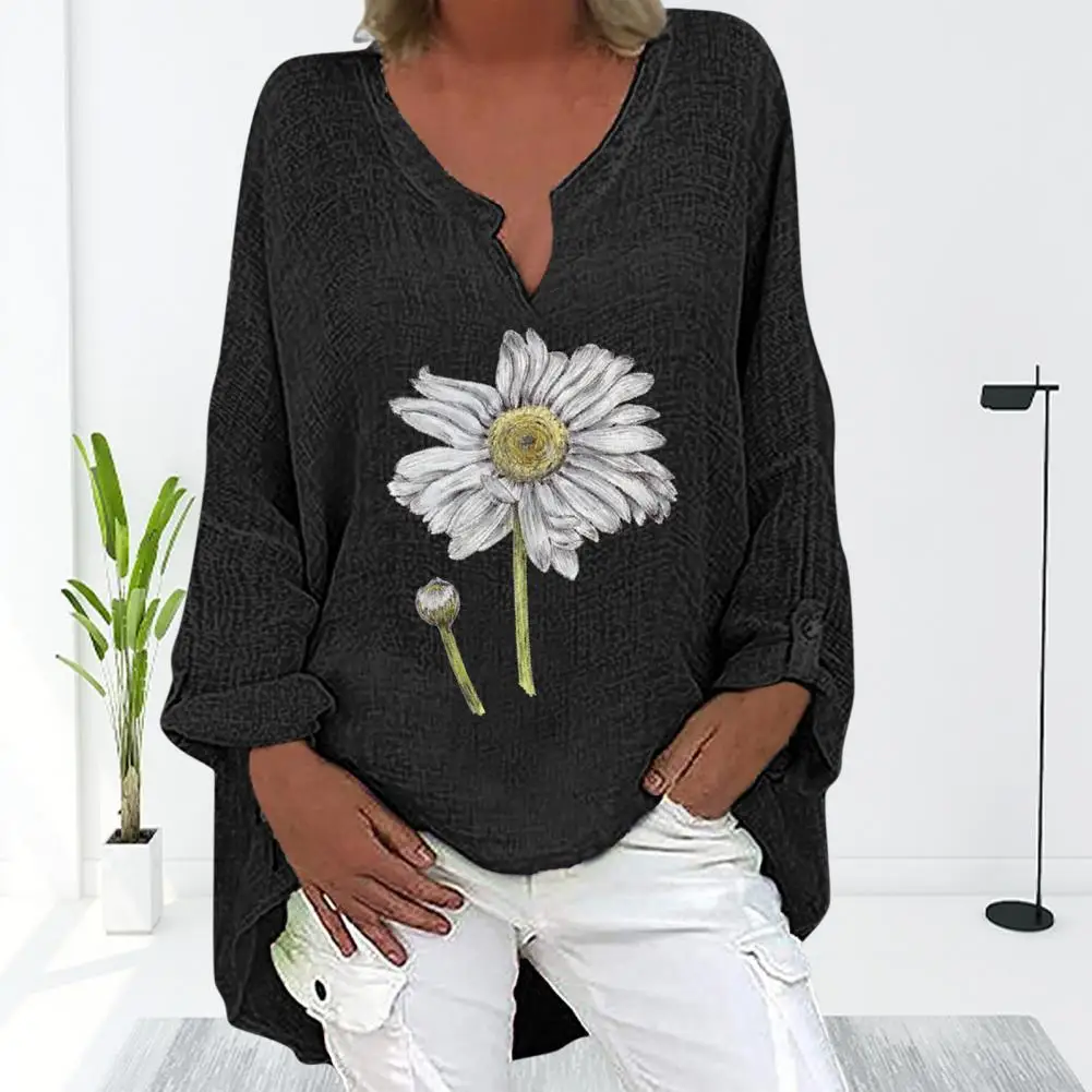 Women Pullover Shirt V Neck High-low Hem Loose Fit Pullover Shirt Floral Print Long Sleeve Casual Shirt Blouse Female Clothing
Women Pullover Shirt V Neck High-low Hem Loose Fit Pullover Shirt Floral Print Long Sleeve Casual Shirt Blouse Female Clothing
