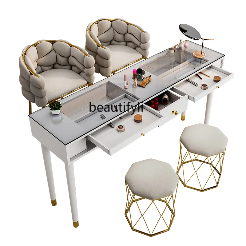 Manicure Table and Chair Set Nordic Single Double Manicure Table Paint Iron Art
Manicure Table and Chair Set Nordic Single Double Manicure Table Paint Iron Art