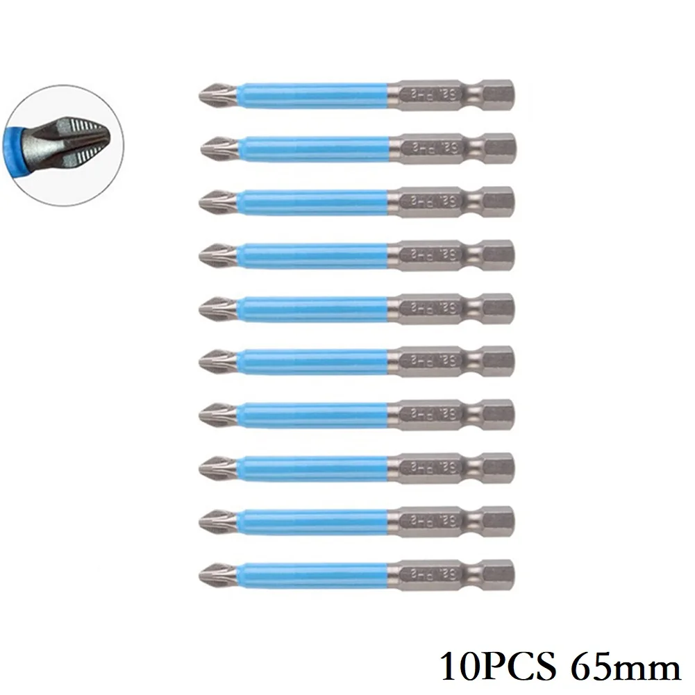 10* 65mm Anti Non-Slip Magnetic Screwdriver Bit 1/4 Hex Shank Magnetic PH2 Long Reach Electric Screwdriver Bits Hand Tools
10* 65mm Anti Non-Slip Magnetic Screwdriver Bit 1/4 Hex Shank Magnetic PH2 Long Reach Electric Screwdriver Bits Hand Tools