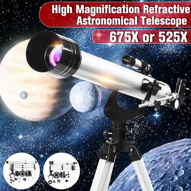 675x Astronomical Refractive Zooming Telescope Sky Monocular With Tripod for Space Celestial Observation Monocular/Binoculars
675x Astronomical Refractive Zooming Telescope Sky Monocular With Tripod for Space Celestial Observation Monocular/Binoculars