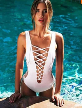 New Leisure Holiday Sexy Bikini Deep V-neck Backless Triangle One-Piece Bandage One-Piece Swimsuit
New Leisure Holiday Sexy Bikini Deep V-neck Backless Triangle One-Piece Bandage One-Piece Swimsuit
