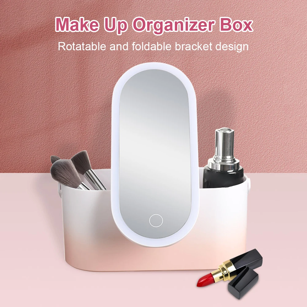 Portable Makeup Organizer Box With LED Light Mirror Touch Light Makeup Storage Case Travel Cosmetics Carrying Case
Portable Makeup Organizer Box With LED Light Mirror Touch Light Makeup Storage Case Travel Cosmetics Carrying Case