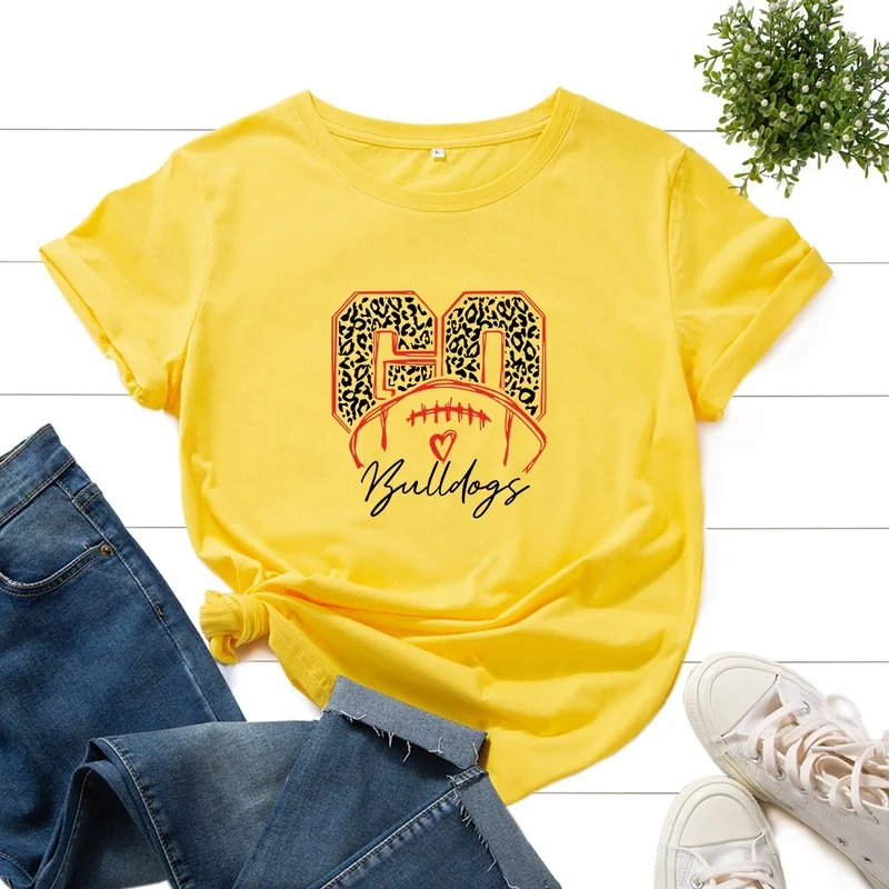 Women Casual Summer Short Sleeve T-shirt Letter Leopard Rugby Print Female Fashion Graphic T Shirt Ladies Daily O-Neck Tees Tops
Women Casual Summer Short Sleeve T-shirt Letter Leopard Rugby Print Female Fashion Graphic T Shirt Ladies Daily O-Neck Tees Tops