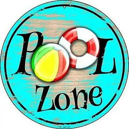 

Pool Zone Metal Tin Sign Novetly Funny Home Decor Play Room or Man Cave Tin Sign12X12in
