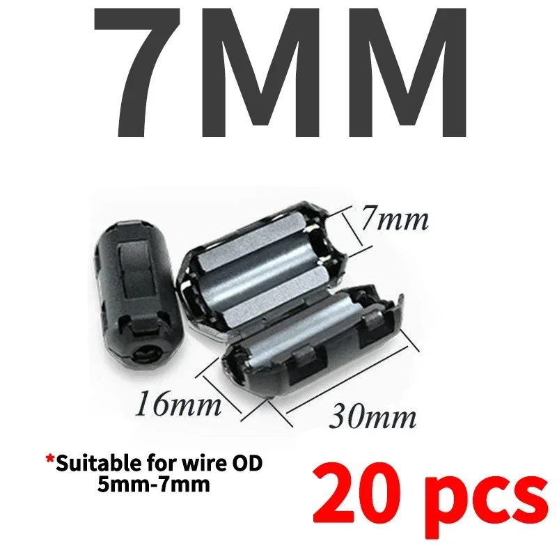 20Pcs 3.5/5/7/9/13/15mm Ring Core Ferrite Bead Clamp Choke Coil EMI RFI Noise Filter Clip Snap Cable for Black Magnetic Snap-on
20Pcs 3.5/5/7/9/13/15mm Ring Core Ferrite Bead Clamp Choke Coil EMI RFI Noise Filter Clip Snap Cable for Black Magnetic Snap-on