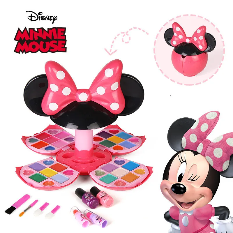 

[Disney] Kids Cosmetics Minnie Mouse Smakeup Box lipstick eye shadow blush nail polish for kids play house toys for girls gift