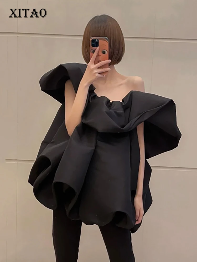 XITAO Black Irregular Slash Neck Mini Dress Fashion Folds Big Hem Loose Splicing Women Summer New All-match Dress WMD6956
XITAO Black Irregular Slash Neck Mini Dress Fashion Folds Big Hem Loose Splicing Women Summer New All-match Dress WMD6956