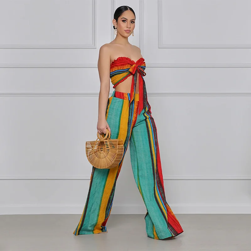 Брюки женские с принтом в полоску, крутые повседневные облегающие Короткие жилеты без рукавов, брюки с завышенной талией и широкими штанинами, костюм-двойка, лето
Брюки женские с принтом в полоску, крутые повседневные облегающие Короткие жилеты без рукавов, брюки с завышенной талией и широкими штанинами, костюм-двойка, лето