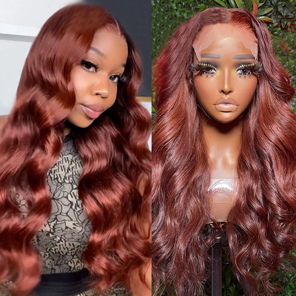 13x4 HD Lace Frontal Wigs 32 Inch Reddish Brown Body Wave Lace Front Human Hair Wigs Transparent Body Wave Remy Hair Lace Wigs
13x4 HD Lace Frontal Wigs 32 Inch Reddish Brown Body Wave Lace Front Human Hair Wigs Transparent Body Wave Remy Hair Lace Wigs