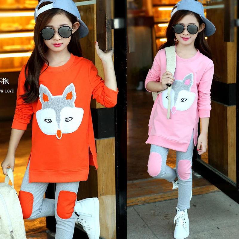 Big Size Spring Autumn Girls Clothing Set Cartoon Fox Shirt + Leggings 2Pcs Suit For Teenager Girl Children Birthday Present
Big Size Spring Autumn Girls Clothing Set Cartoon Fox Shirt + Leggings 2Pcs Suit For Teenager Girl Children Birthday Present