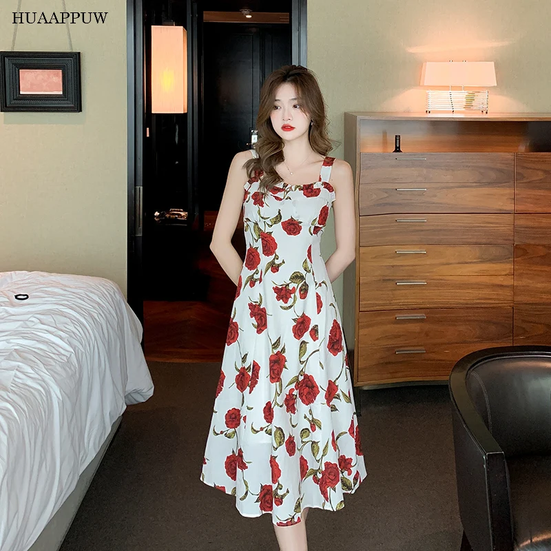 Retro Rose Floral Suspender Dresses Female 2022 Summer New Slim Holiday Mid-length Party Dress Fashion
Retro Rose Floral Suspender Dresses Female 2022 Summer New Slim Holiday Mid-length Party Dress Fashion