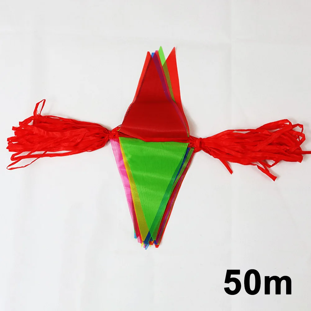 50/80/100M Colorful Triangle Flags Bunting For Wedding Party Festival Banner Buntings Kindergarten Outdoor Garden Street Decor
50/80/100M Colorful Triangle Flags Bunting For Wedding Party Festival Banner Buntings Kindergarten Outdoor Garden Street Decor