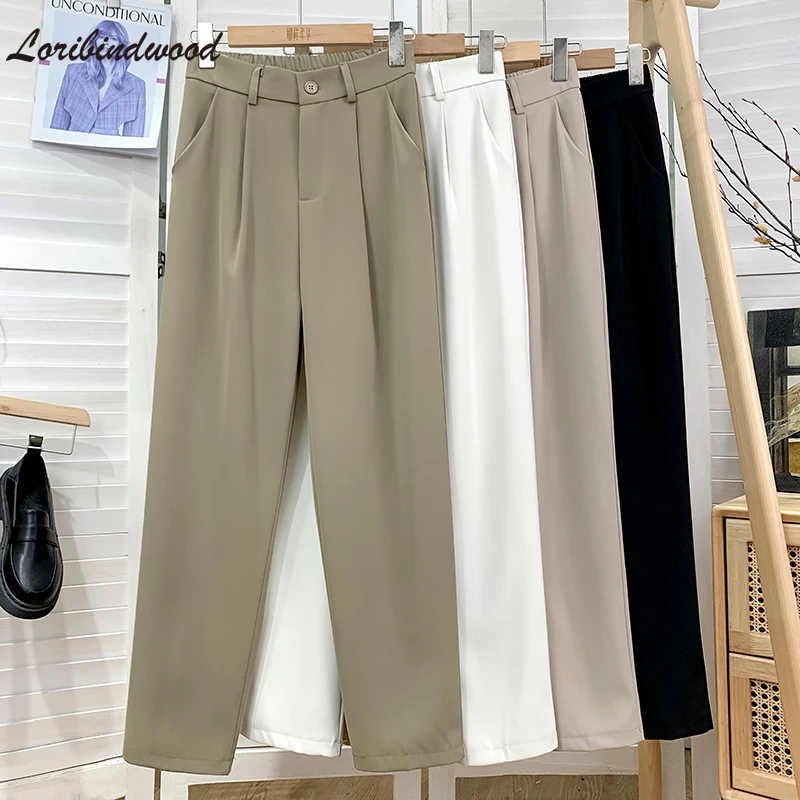Office Pants for Women Elastic Waist High Waisted Harem Pants Korean Style Trousers Streetwear Summer 2022 White Black
Office Pants for Women Elastic Waist High Waisted Harem Pants Korean Style Trousers Streetwear Summer 2022 White Black
