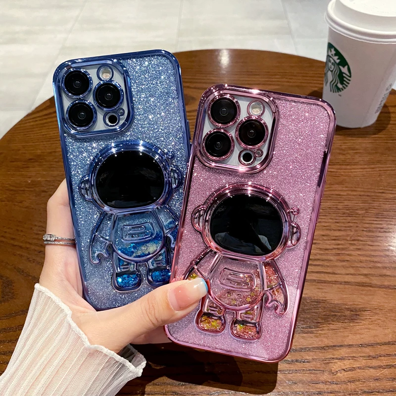 Luxury Astronaut Fold Stand Holder Glitter Plating Case for IPhone 14 13 12 11 Pro Max Mini XS XR X 7 8 Plus SE 2020 Soft Cover
Luxury Astronaut Fold Stand Holder Glitter Plating Case for IPhone 14 13 12 11 Pro Max Mini XS XR X 7 8 Plus SE 2020 Soft Cover
