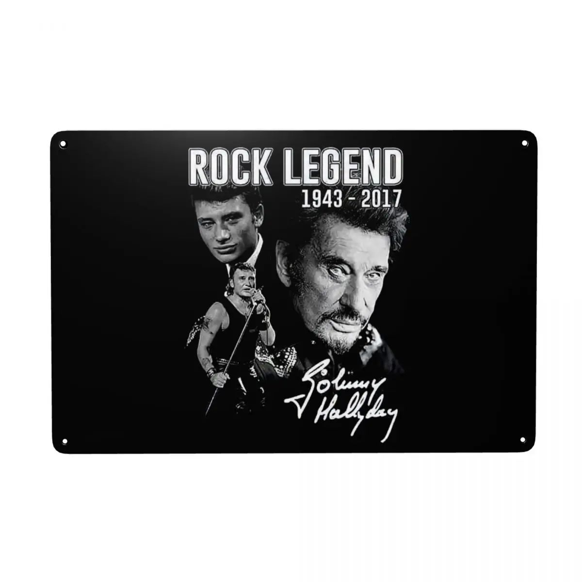 

Vintage Johnny Hallyday Metal Tin Sign Rectangle Custom France Rock Singer Signs Plaques Gate Garden Bars Wall Art Decor