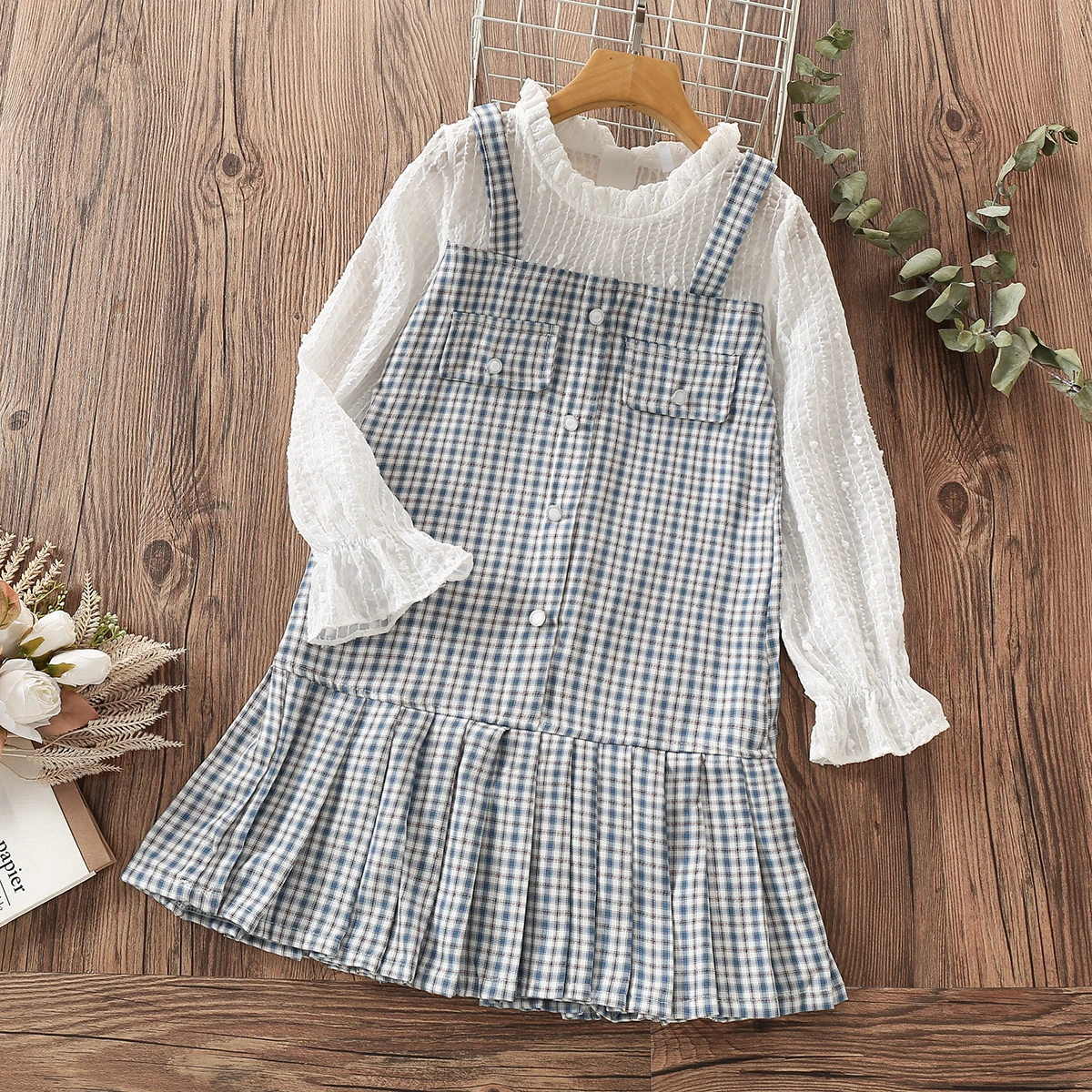 

Preppy Style Teenagers Children's Dresses For Girls Clothes Plaid Spring Autumn Long Sleeve Kids Clohting Vestidos 4-6-8-10-14Y