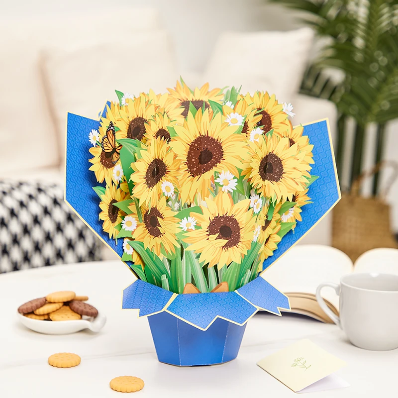 3D Pop Up Flower Greeting Wedding Card Mothers Day Easter Postcards Sunflower Life Sized Bouquet
3D Pop Up Flower Greeting Wedding Card Mothers Day Easter Postcards Sunflower Life Sized Bouquet