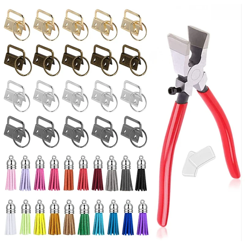 61Pcs 2.5Cm Key Fob Keychain Hardware With Pliers Tool Set For Wristlet Clamp Key Lanyard Making
61Pcs 2.5Cm Key Fob Keychain Hardware With Pliers Tool Set For Wristlet Clamp Key Lanyard Making