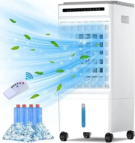 Air Conditioners, 4-IN-1 Evaporative Air Cooler, 4 Modes 3 Speeds, 7H Timer, Negative Ion Function, 1.35 Gallon Personal AC w/Re
Air Conditioners, 4-IN-1 Evaporative Air Cooler, 4 Modes 3 Speeds, 7H Timer, Negative Ion Function, 1.35 Gallon Personal AC w/Re