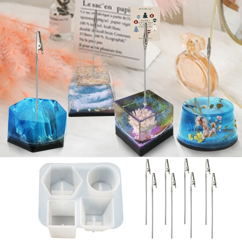 1 Set Card Photo Picture Note Clip Silicone Mold DIY 3D Table Name Sign Stand Clip Epoxy Transparent Resin Mould Casting Tool
1 Set Card Photo Picture Note Clip Silicone Mold DIY 3D Table Name Sign Stand Clip Epoxy Transparent Resin Mould Casting Tool