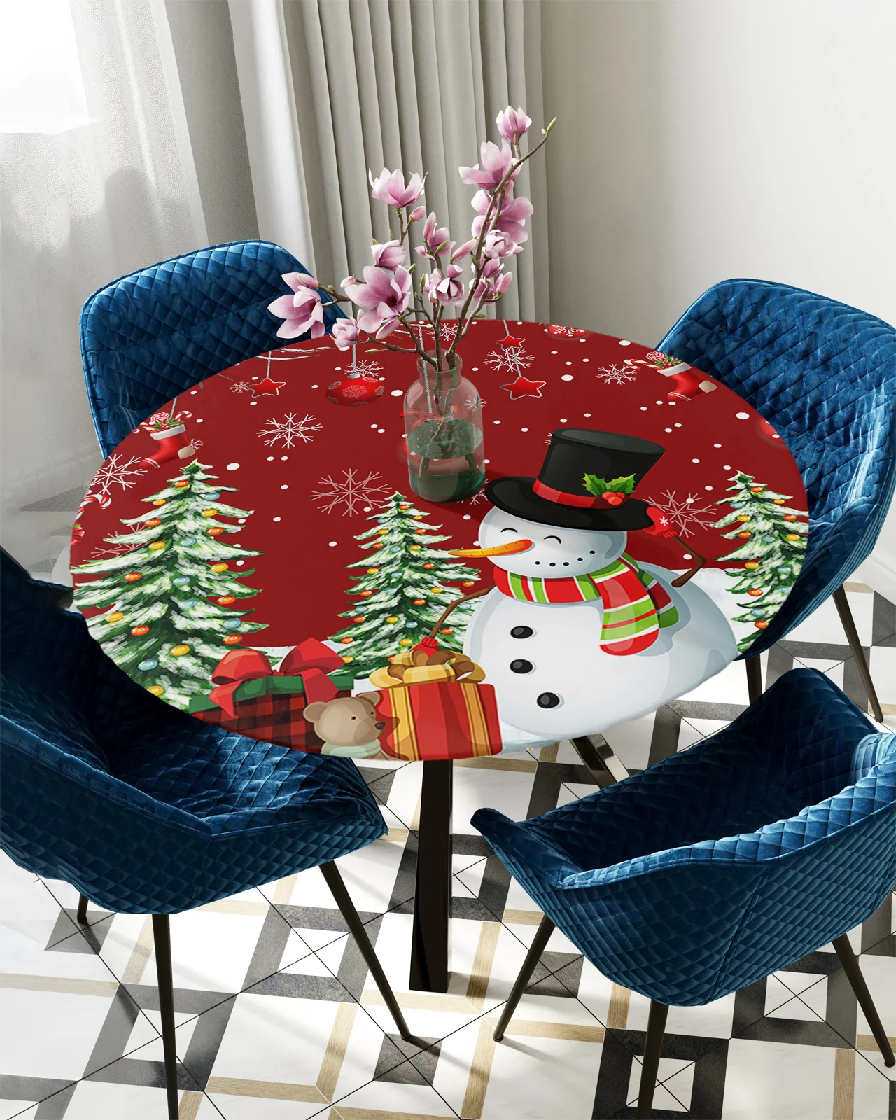 Рождественский снеговик Снежинка красный круглый чехол для стола кухонная Водонепроницаемая скатерть Рождественский Декор для стола эластичная скатерть
Рождественский снеговик Снежинка красный круглый чехол для стола кухонная Водонепроницаемая скатерть Рождественский Декор для стола эластичная скатерть