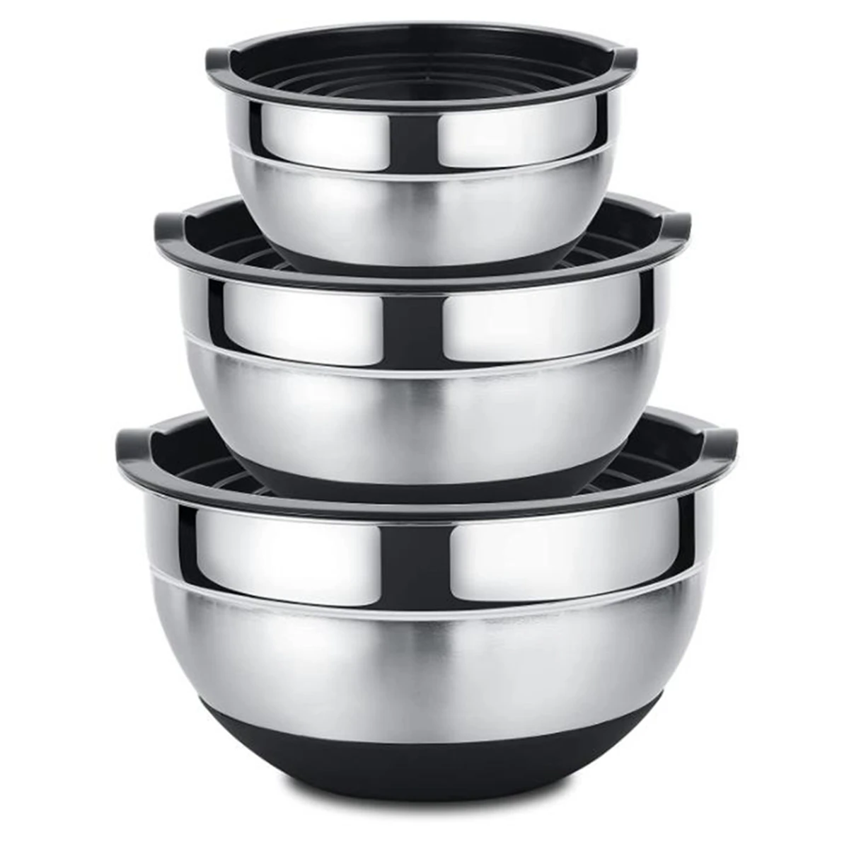 

Stainless Steel Mixing Bowls Salad Bowl Non-Slip Stackable Serving Bowl with Airtight Lids for Kitchen Cooking Baking Et
