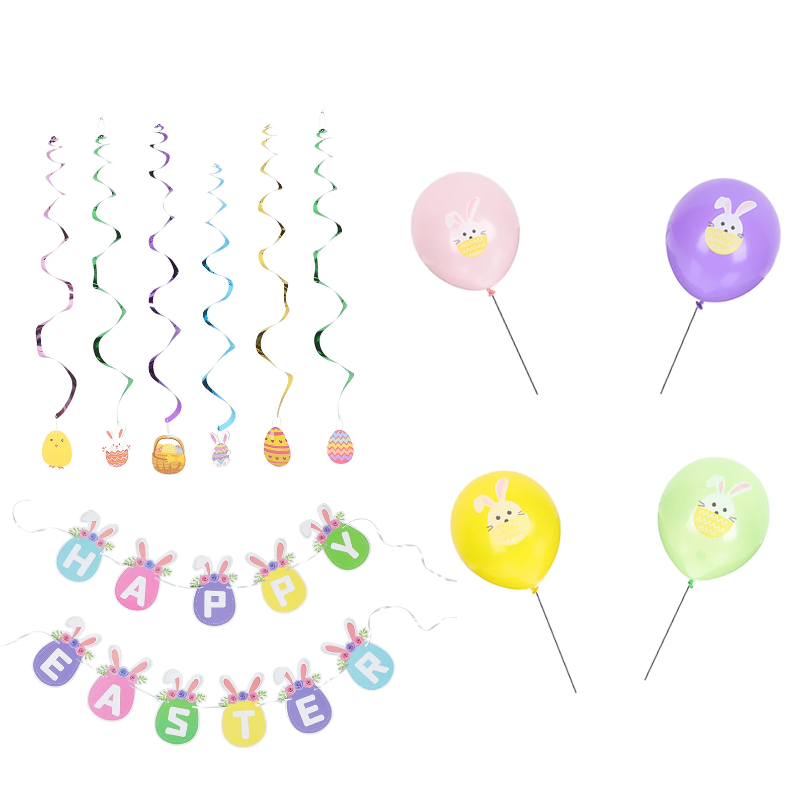 1 Set of Easter Banners Cartoon Spiral Hanging Ornaments Easter Themed Scene Decors for Easter Outdoor Mall
1 Set of Easter Banners Cartoon Spiral Hanging Ornaments Easter Themed Scene Decors for Easter Outdoor Mall