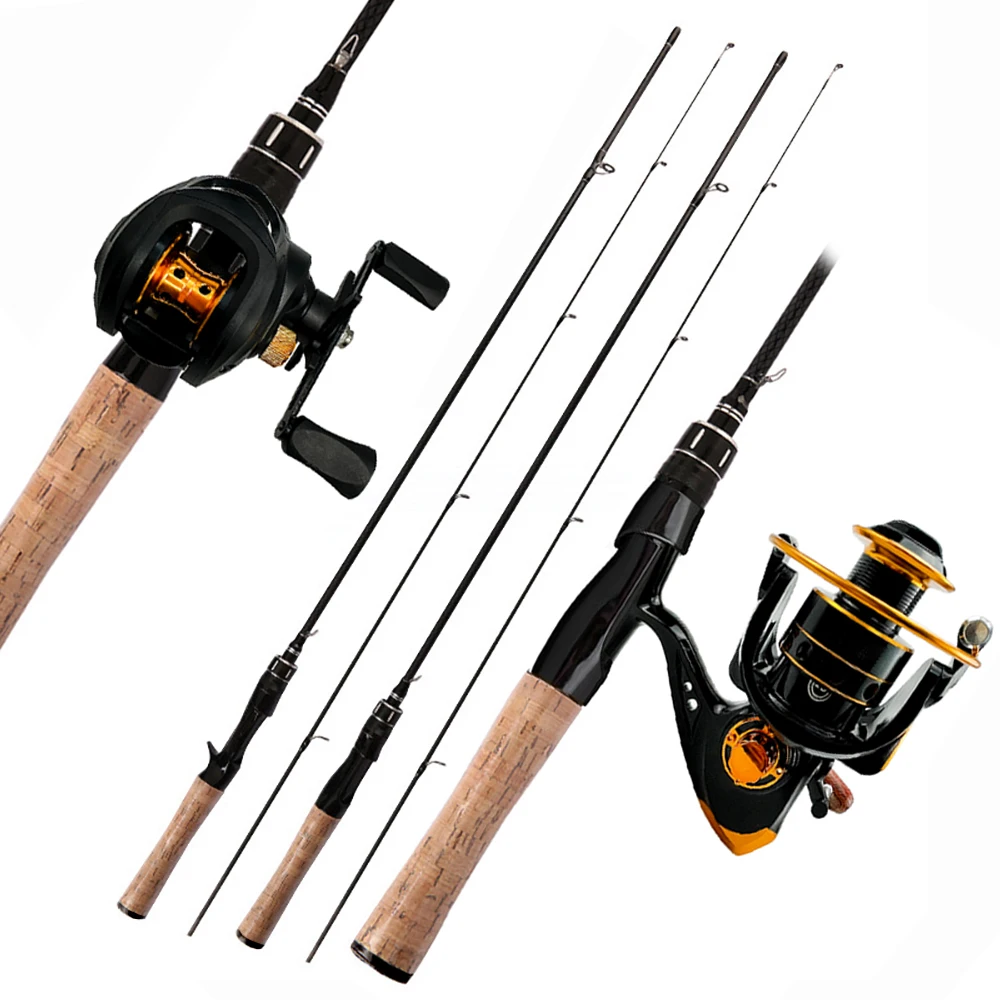 

1.65m/1.8m Spinning/Casting Fishing Rod and Reel Set Lure 0.5g-8g UL Action Rods Bass Pike Rod Cast/Spin Reels 7.2:1/5.2:1