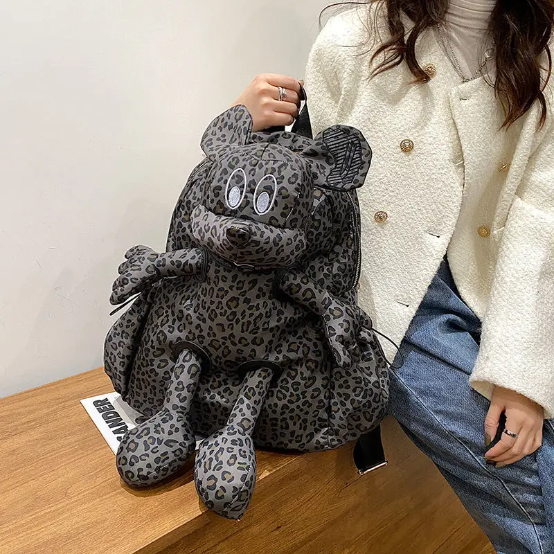 Disney tide brand leopard print backpack women's new Mickey large-capacity travel backpack student fashion doll schoolbag women
Disney tide brand leopard print backpack women's new Mickey large-capacity travel backpack student fashion doll schoolbag women