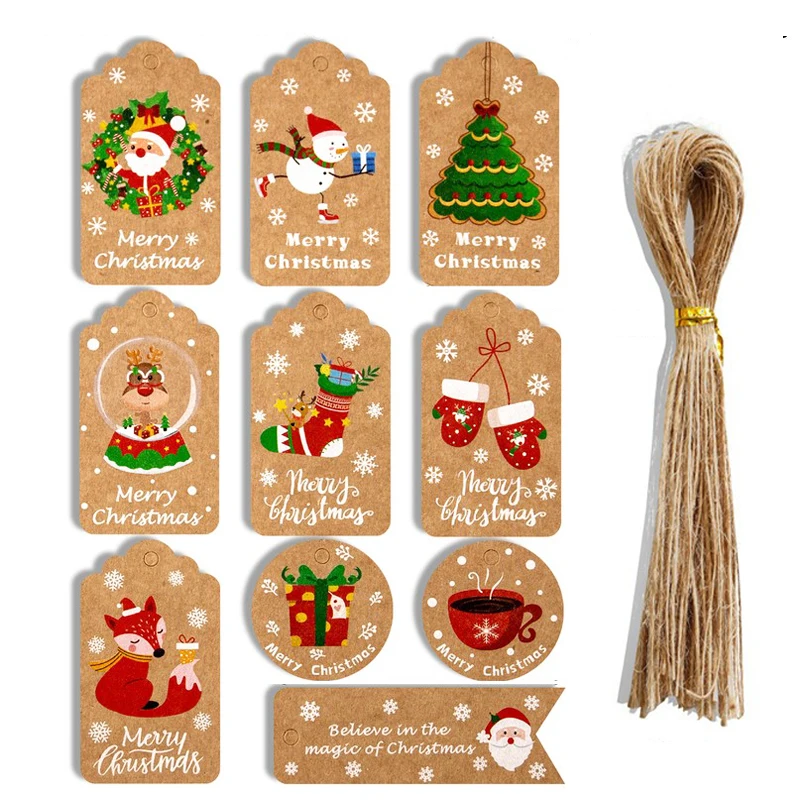 Рождественские подвесные бирки из крафт-бумаги «сделай сам», подвесные бирки ручной работы для подарков, оберточная бумага, этикетки, подвесные бирки с Санта-Клаусом, новогодние украшения 
Рождественские подвесные бирки из крафт-бумаги «сделай сам», подвесные бирки ручной работы для подарков, оберточная бумага, этикетки, подвесные бирки с Санта-Клаусом, новогодние украшения