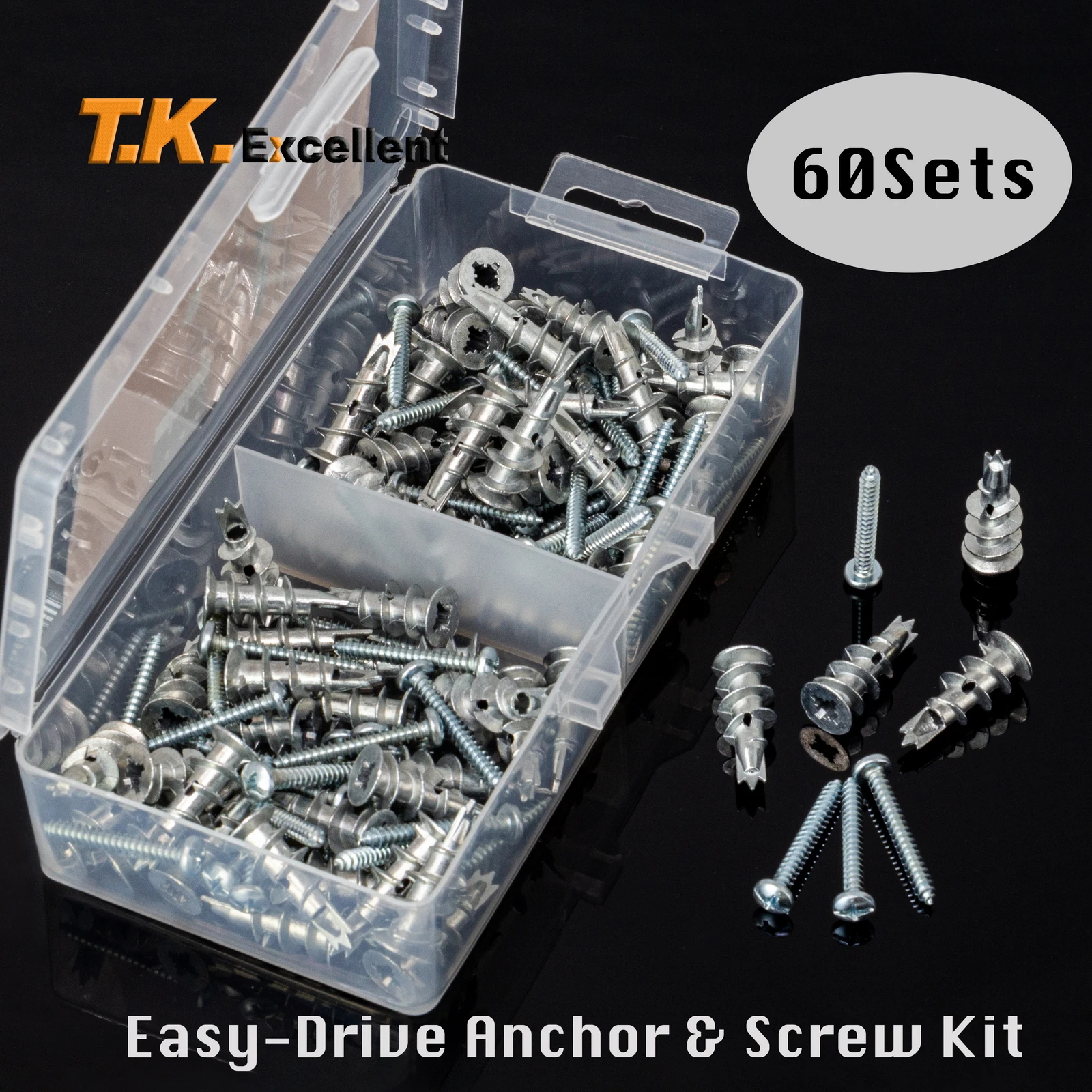 120pcs Plasterboard Drywall Anchor Zinc Alloy Hollow-wall Self-drilling Wall Plug with Tapping Screw Drywall Bolt
120pcs Plasterboard Drywall Anchor Zinc Alloy Hollow-wall Self-drilling Wall Plug with Tapping Screw Drywall Bolt