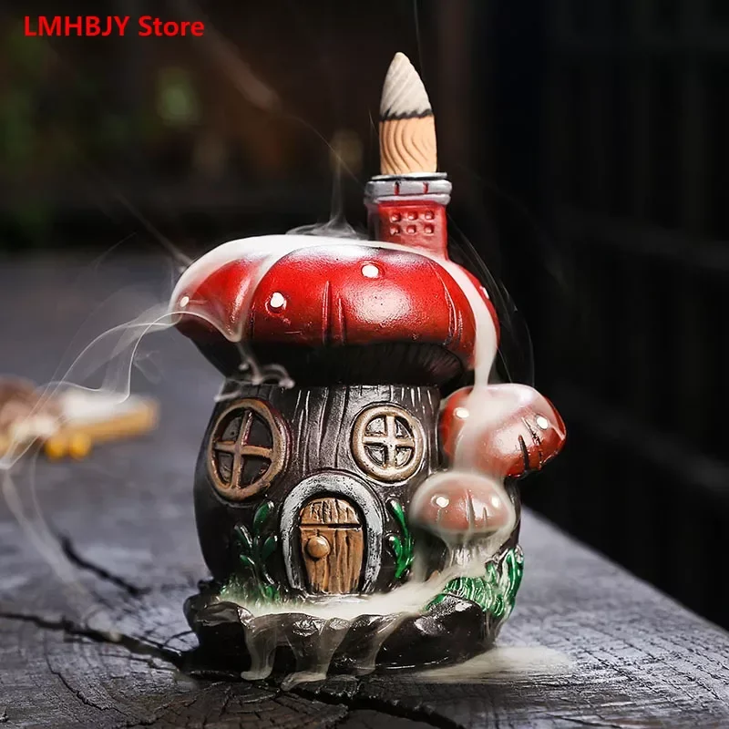 New Resin Tabletop Reverse Flow Incense Burner Decoration Creative Mushroom House European and American Home Decoration
New Resin Tabletop Reverse Flow Incense Burner Decoration Creative Mushroom House European and American Home Decoration