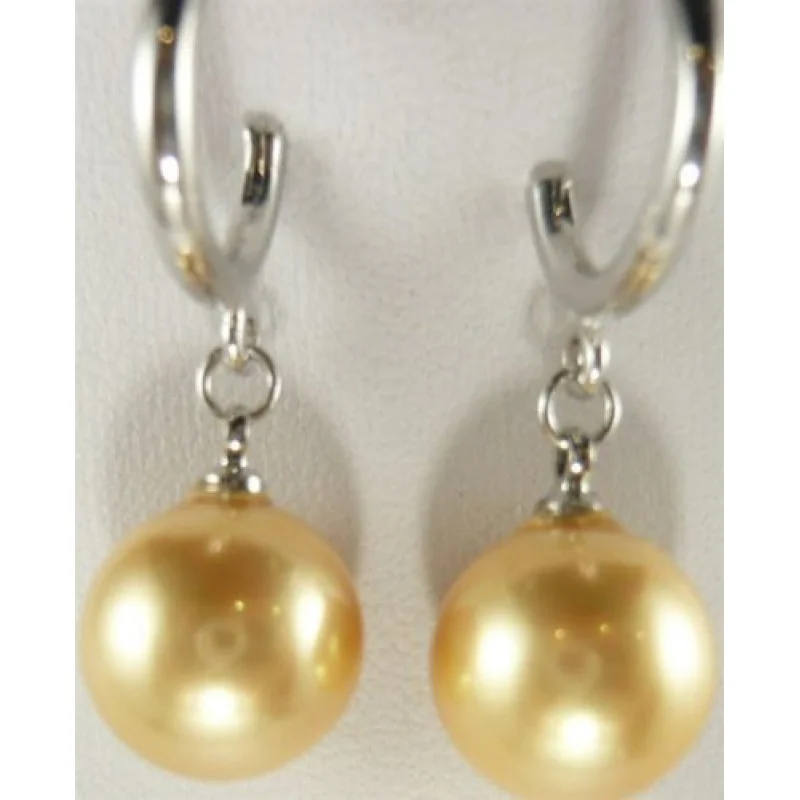 

Boucles d'oreilles fines en perles jaunes de 12mm