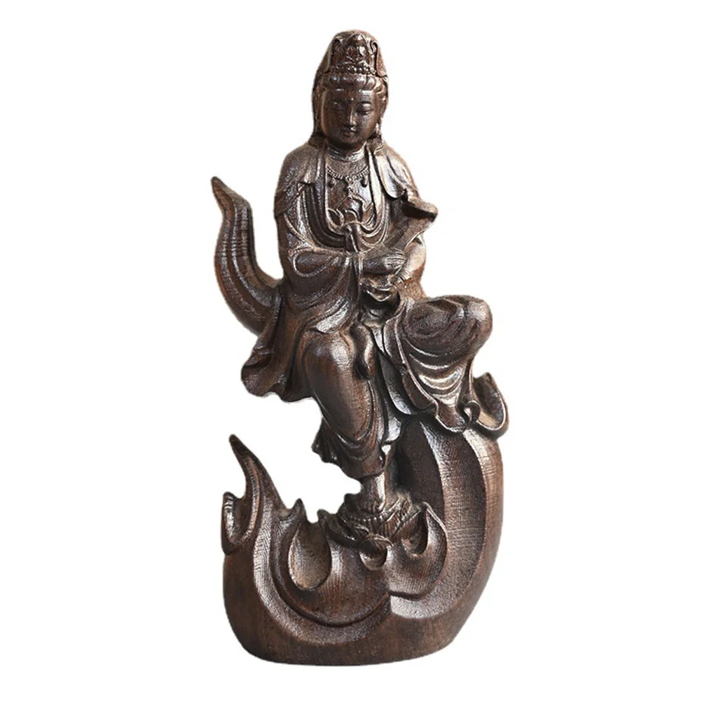 Creative Wood Carved Kannon Housewarming Gift Kannon Decor for Office and Home 
Creative Wood Carved Kannon Housewarming Gift Kannon Decor for Office and Home