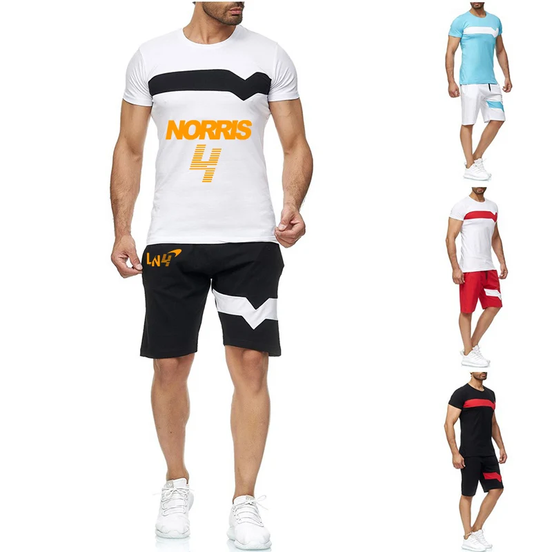 F1 Formula One racing clothes McLaren men's new short sleeved T-shirt+shorts set, fashionable printing, comfortable casual fast
F1 Formula One racing clothes McLaren men's new short sleeved T-shirt+shorts set, fashionable printing, comfortable casual fast