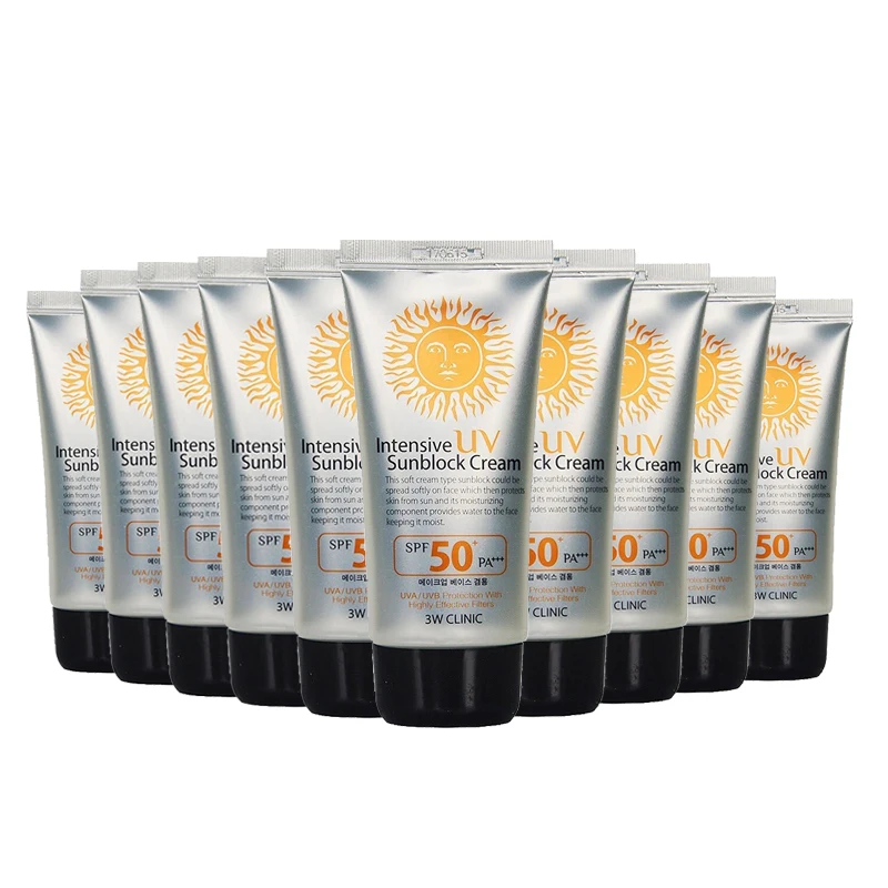 3W CLINIC Sunscreen SPF 50 Sunblock Intensive UV Suncream SPF50+ PA +++ 70ml 10PCS
3W CLINIC Sunscreen SPF 50 Sunblock Intensive UV Suncream SPF50+ PA +++ 70ml 10PCS