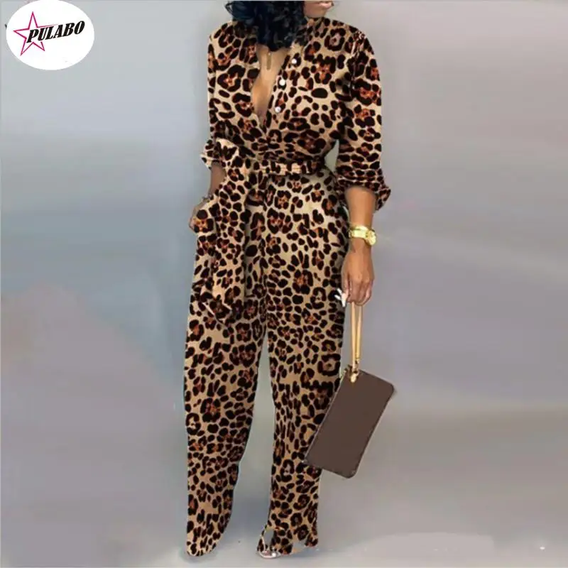 

Paris Girl Sexy Ladies Fashion Leopard Jumpsuit Spring y2k Temperament Commute Fit Comfort Jumpsuit