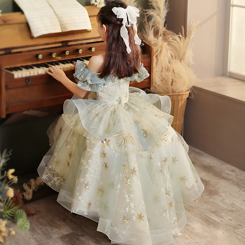 Kids Piano Costume Temperament Off The Shoulder Embroidery Sequins Birthday Party Dress Formal Banquet Gown
Kids Piano Costume Temperament Off The Shoulder Embroidery Sequins Birthday Party Dress Formal Banquet Gown