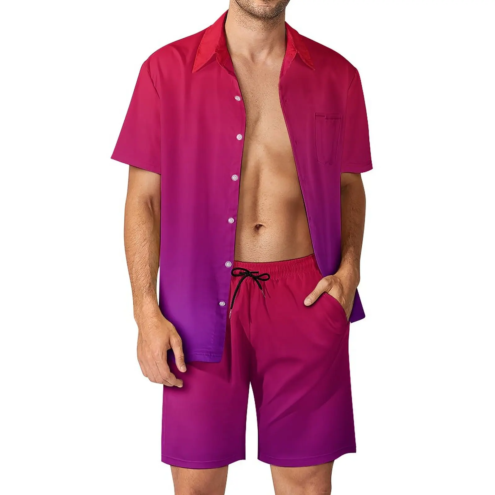 Ombre Neon Lights Men Sets Minimalist Red to Purple Gradient Casual Shorts Beach Shirt Set Trending Print Suit Big Size Clothes
Ombre Neon Lights Men Sets Minimalist Red to Purple Gradient Casual Shorts Beach Shirt Set Trending Print Suit Big Size Clothes