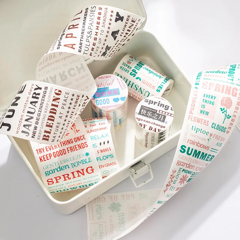 6 шт./партия, крутая Повседневная жизнь букв, высокое качество, широкие ленты Васи, набор 60 мм * 3 м, сделай сам, журнал, планировщик, украшения, ... 
6 шт./партия, крутая Повседневная жизнь букв, высокое качество, широкие ленты Васи, набор 60 мм * 3 м, сделай сам, журнал, планировщик, украшения, ...