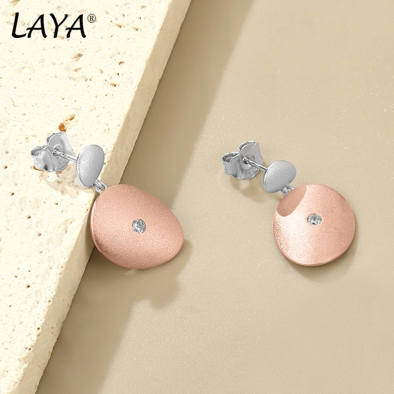 LAYA 925100% Sterling Silver Shiny Zircon Satin Open Cut Earrings Minimal Geometric Irregular Open Creative Handmade Jewelry 202
LAYA 925100% Sterling Silver Shiny Zircon Satin Open Cut Earrings Minimal Geometric Irregular Open Creative Handmade Jewelry 202