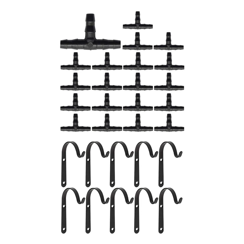 150Pcs 1/4Inch Barb Tee Fittings For Flower Pots, 4/7Mm Tees With 10Pcs Hanging Basket Iron Wall Curved Up Plant Hook
150Pcs 1/4Inch Barb Tee Fittings For Flower Pots, 4/7Mm Tees With 10Pcs Hanging Basket Iron Wall Curved Up Plant Hook