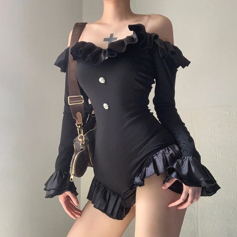 #Sisjuly# Jenne same sexy little wildcat one shoulder long sleeve Jumpsuit women's dark girl T-shirt
#Sisjuly# Jenne same sexy little wildcat one shoulder long sleeve Jumpsuit women's dark girl T-shirt