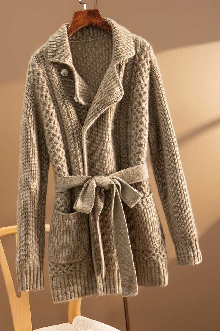 SuperAen Autumn Winter Khaki Women Cardigans Sweater Fashion Knit Loose Knitted Sweater Jacket Coat
SuperAen Autumn Winter Khaki Women Cardigans Sweater Fashion Knit Loose Knitted Sweater Jacket Coat