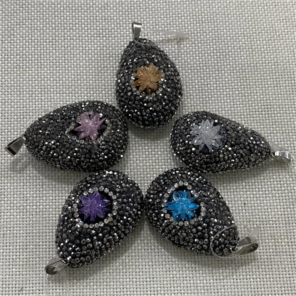 Drop Shape Resin Pendant Natural Stone Black Rhinestones Crystal Lotus Pendant for DIY Jewelry Necklace Bracelet Accessories
Drop Shape Resin Pendant Natural Stone Black Rhinestones Crystal Lotus Pendant for DIY Jewelry Necklace Bracelet Accessories