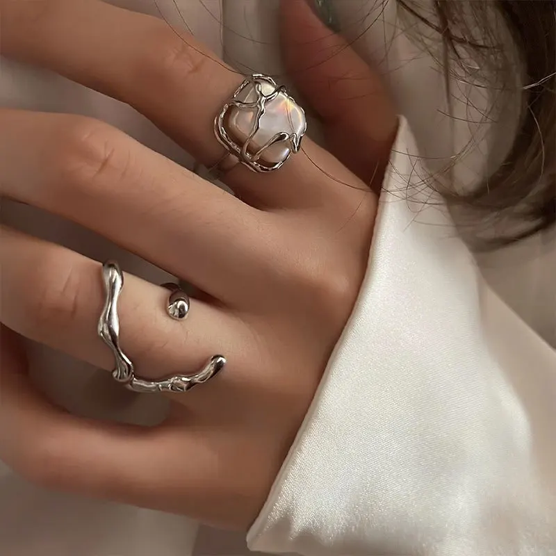 INS Trendy Silver Color Minimalist Irregular Twined Finger Rings Creative Geometric Punk Opening Rings for Women Girls Jewelry
INS Trendy Silver Color Minimalist Irregular Twined Finger Rings Creative Geometric Punk Opening Rings for Women Girls Jewelry
